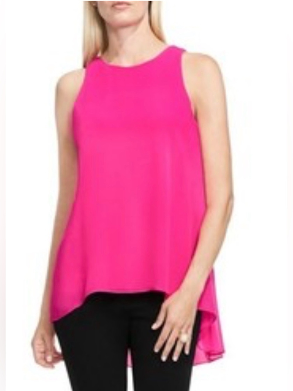 Vince Camuto/Nordstroms Sleeveless Top M High-Low Tank Lagenlook Career Barbie
